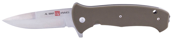 AL Mar Knives AMK2210 S.E.R.E. 2020 3.60 in Folding Talon Plain Satin 8Cr13MoV SS Blade FRN OD Green Handle