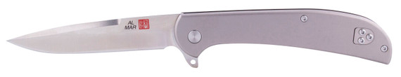 AL Mar Knives AMK4116 Ultralight Eagle 4 in Folding Talon Plain Satin D2 Steel Blade Titanium Handle