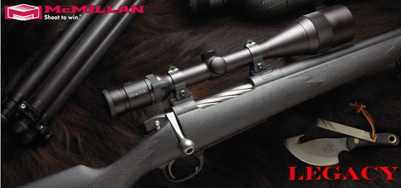 McMillan Legacy Hunting Rifle LE300-24, 300 Win Mag, Bolt Action, 24 in BBL 1x12 Twist, Matte Black Finish, 4 Rd