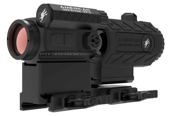 American Defense Mfg RDT1LT3X Duo 3 Black 3x 2 MOA Red Dot Reticle Features Titanium QD Lever