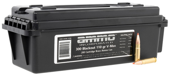 Ammo Incorporated 300B110VMXB200 Signature 300 Blackout 110 gr V-Max 200 Bx/ 6 Cs