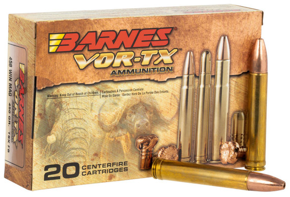 Barnes Bullets 22022 VOR-TX Safari 458Win Mag 450gr Barnes TSX Flat Base 20 Per Box/10 Case Centerfire, Rifle Ammunition