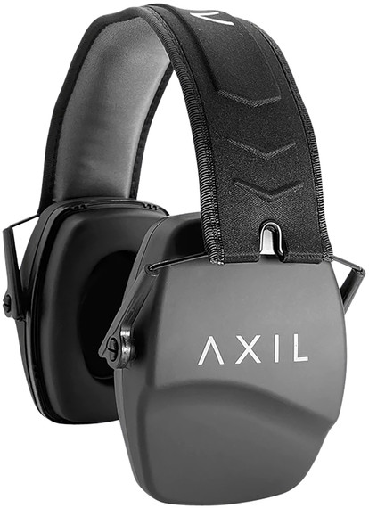 Axil LLC TRACKR-PS Tracker Passive Muff Over the Head Style with Gray Ear Cups, Black Headband, 25dB & is Sweat/Water Resistant for Adults 1 Pair