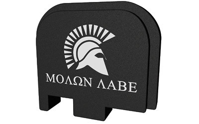 Bastion Slide Back Plate BASGL-043-BW-SMOLON, Molon Labe, Black and White, Fits Glock 43 BASGL-043-BW-SMOLON