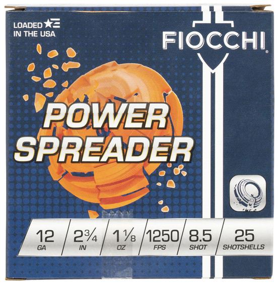 Fiocchi 12SSCX85 Exacta Target Power Spreader 12Gauge 2.75 in 1 1/8oz 8.5Shot 25 Per Box/10 Case, Shotgun Shells