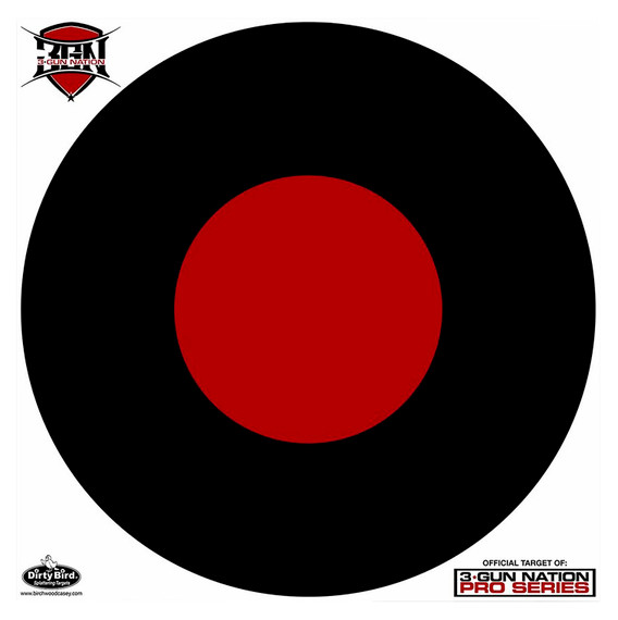 Birchwood Casey 35182 Dirty Bird 3-Gun Nation Bullseye Tagboard Target 17.25 in 100 Per Pkg