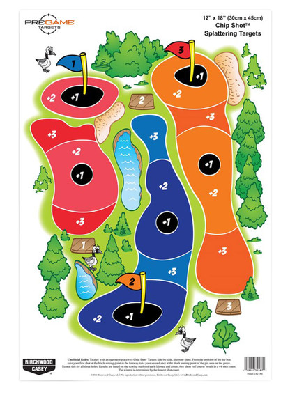 Birchwood Casey 35587 Pregame Chip Shot Golf Course Paper 12 in x 18 in Impact Enhancement Splatter 100 Per Pack