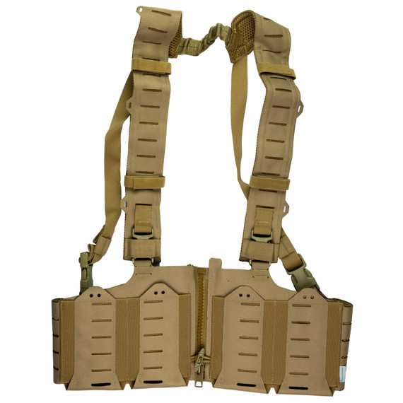 Blue Force Gear 10 Speed Chest Rig MM-TSP-CHESTRIG-SR25-0, Fits (3) SR-25 Mags, Cordura Construction, Coyote Brown MM-TSP-CHESTRIG-SR25-01-CB