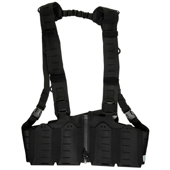 Blue Force Gear 10 Speed Split Front Chest Rig, Fits (3) SR-25 Magazines, Cordura Construction, Black MM-TSP-CHESTRIG-SR25-01-BK