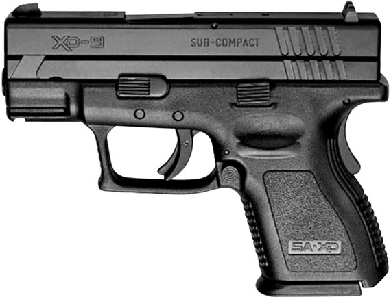 Springfield Armory XD9801 XD *CA Compliant Sub-Compact 9mm Luger 10+1, 3 in Black Melonite Steel Barrel & Serrated Slide, Black Polymer Frame w/Picatinny Rail, Black Polymer Grip, Pistol