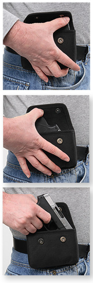 Bulldog BD840 Cell Phone OWB Vinyl Belt Loop/Clip Fits Small .380 Autos Ambidextrous