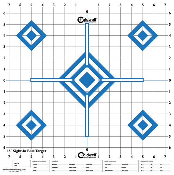 Caldwell 198604 High Visibility Sight-In 5-Diamond Blue 10 Pack