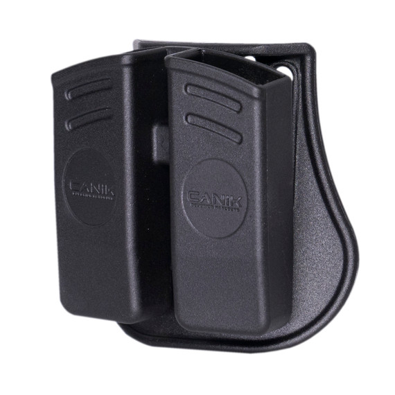 Century Arms Double Mag Pouch PACN0379, Matte Finish, Black, Polymer Construction, Fits Double Stack 9mm Mags PACN0379