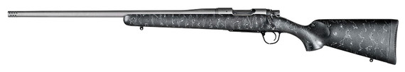 Christensen Arms 801-01020-00 Mesa 7mm-08 Rem Caliber with 4+1 Capacity, 22 in Threaded Barrel, Tungsten Gray Cerakote Metal Finish & Black with Gray Webbing Fixed Sporter Stock Left Hand (Full Size)