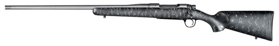 Christensen Arms 801-01054-00 Mesa 300 PRC Caliber with 4+1 Capacity, 24 in Threaded Barrel, Tungsten Gray Cerakote Metal Finish & Black with Gray Webbing Fixed Sporter Stock Left Hand (Full Size)