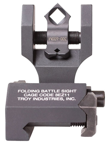 Troy Ind SSIGDOARFBT00 Rear Folding BatteleSight Dioptic Black Hardcoat Anodized for AR-15