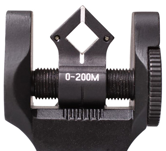Troy Ind SSIGFBSTTBT00 Tritium Rear Folding BattleSight Round Black Hardcoat Anodized Folding for AR-15
