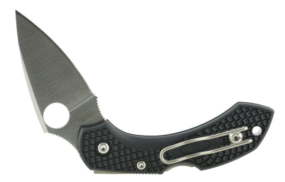 Spyderco C28PBK2 Dragonfly 2 2.25 in Folding Clip Point Plain VG-10 SS Blade Black FRN Handle Includes Pocket Clip, Knife