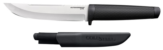 Cold Steel CS-20PHL Outdoorsman Lite 6 in Fixed Plain 4116 Stainless Steel Blade/Black Checkered/Overmolded Kray-Ex Handle Includes Sheath