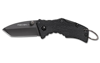 Cold Steel Micro Recon 1, 4.5 in Folding Knife, Tri-Ad Lock, AUS 8A/Stainless Steel, Cold Steel Handle, Tanto Point 27TDT