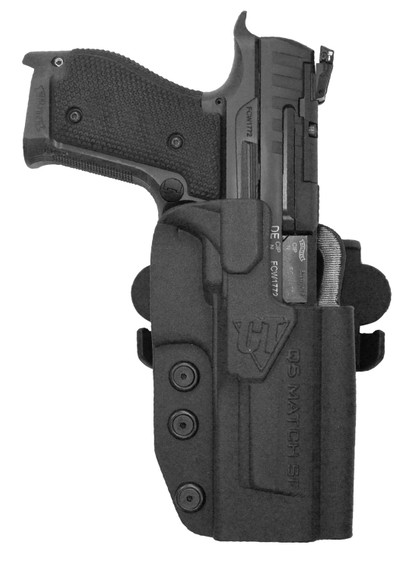 Comp-Tac C241WA252RBKN International OWB Black Kydex Belt Loop/Paddle Fits Walther Q5 Match Steel Frame Right Hand