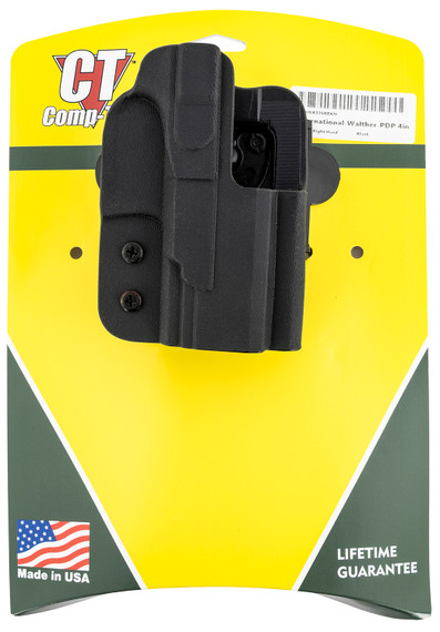 Comp-Tac C241WA326RBKN International OWB Black Kydex Belt Slide/Paddle Fits Walther PDP Fits 4 in Barrel Right Hand