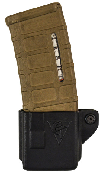 Comp-Tac C39250000LBKN AR Mag Pouch OWB Single Black Kydex Belt Clip Compatible w/ 5.56x45mm NATO/223 Rem Belts 1.50 in Wide Right Hand