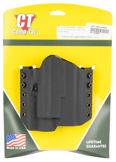Comp-Tac C828GL236RBKN Warrior Black Kydex OWB Fits Glock 17,22,31 Gen 1-5 & TLR-1/HL Right Hand