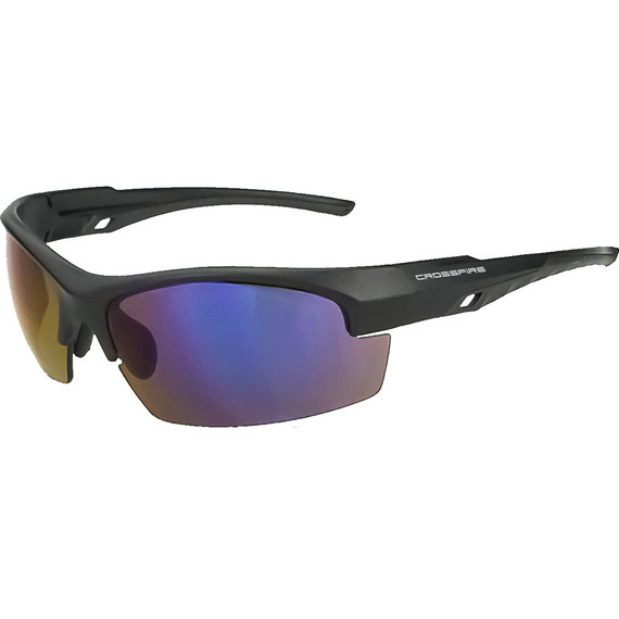 Crossfire Fire Streak Premium Shooting Glasses Black/Blue Mirror XFFS-1070C