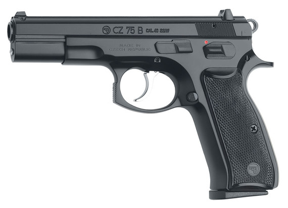CZ Model 75B Pistol 01120, 40 S&W, 4.7 in BBL, Sngl / Dbl, Blk Syn Grips, Fixed Sights, Blk Finish, 10 + 1 Rds