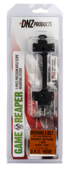 DNZ 16500 Game Reaper Scope Mount/Ring Combo Matte Black Browning A-Bolt 1 in Tube For Short Action Aluminum Rifle
