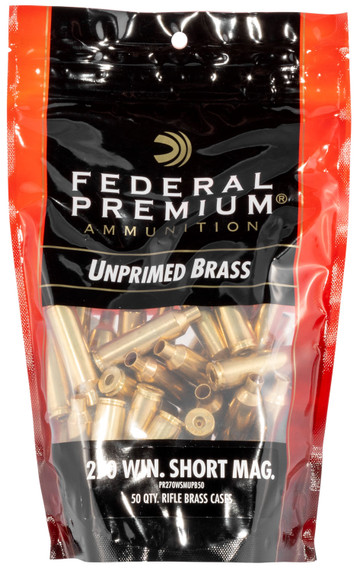 Federal PR270WSMUPB50 Gold Medal 270 WSM Rifle Brass 50 Per Bag