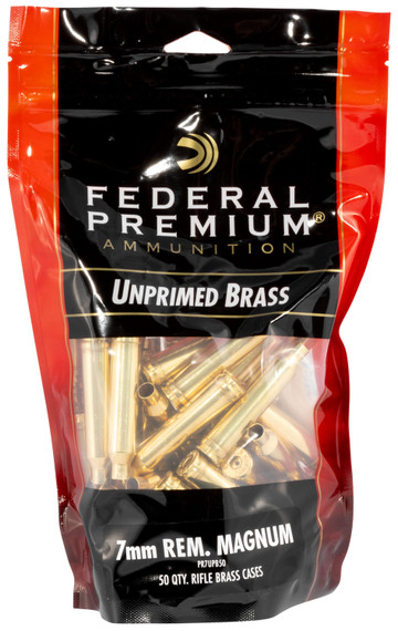Federal PR7UPB50 Gold Medal 7mm Rem Mag Rifle Brass 50 Per Bag
