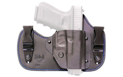 Flashbang Holsters Prohibition Series: Capone Black and Blue Holster, Fits SW Shield, Right Hand, Black 9420-SHIELD-10