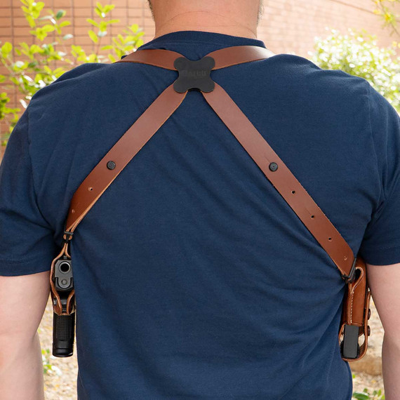 Galco MC472 Miami Classic Shoulder System Size Fits Chest Up To 56 in Tan Leather Fits S&W M&P Fits S&W M&P Compact Fits S&W M&P 2.0 Right Hand, Holster