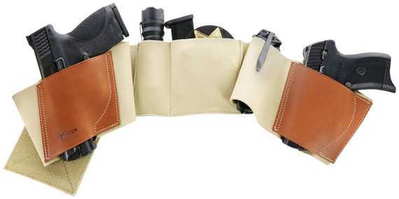 Galco UWERBKHSM UnderWraps Elite Belly Band Small Khaki Elasticized Nylon/Leather Ambidextrous Hand