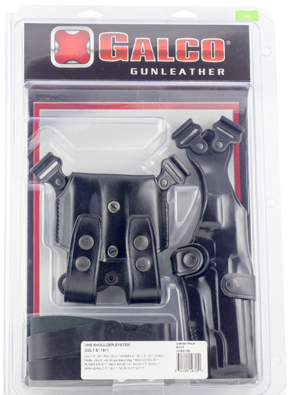 Galco VHS212B Vertical Shoulder 212B Adjustable Black Leather