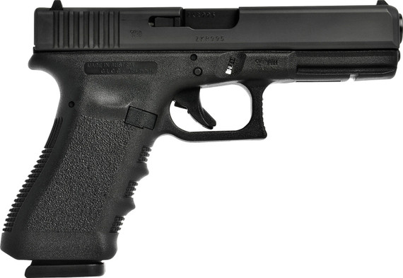 Glock G37AUT G37 Gen3 45 GAP Caliber with 4.49 in Barrel, 10+1 Capacity, Overall Black Finish, Picatinny Rail Frame, Serrated Steel Slide & Finger Grooved Rough Texture Polymer Grip