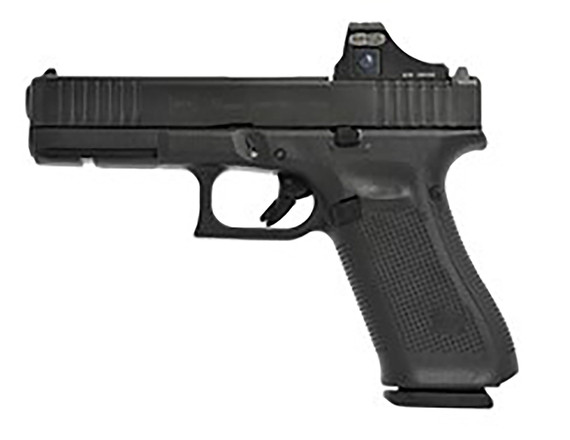 Glock PA1756203MOS G17 Gen5 MOS 9mm Luger 4.49 in 17+1 Black Black nDLC Steel w/Front Serrations & MOS Cuts Slide Black Rough Texture Interchangeable Backstraps Grip