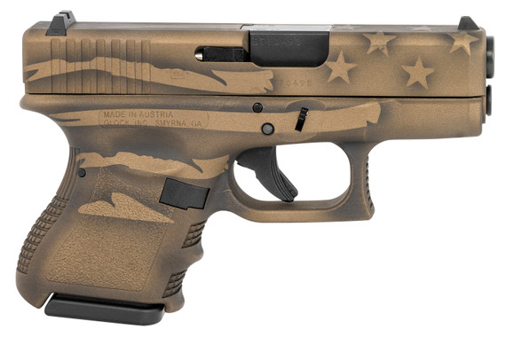 Glock PI2750204 G27 Gen3 Subcompact 40 S&W 3.43 in 9+1 Overall Black/Coyote Battle Worn Flag Cerakote