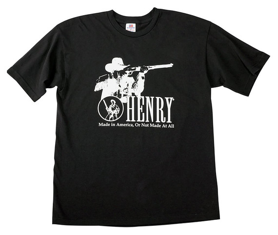 Henry HTS014M Cowboy T-Shirt Black Medium Short Sleeve