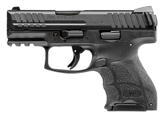 HK 81000294 VP9SK Subcompact 9mm Luger 3.39 in 10+1(2), 13+1 Black Black Steel Black Interchangeable Backstrap Grip with Push Button Night Sights