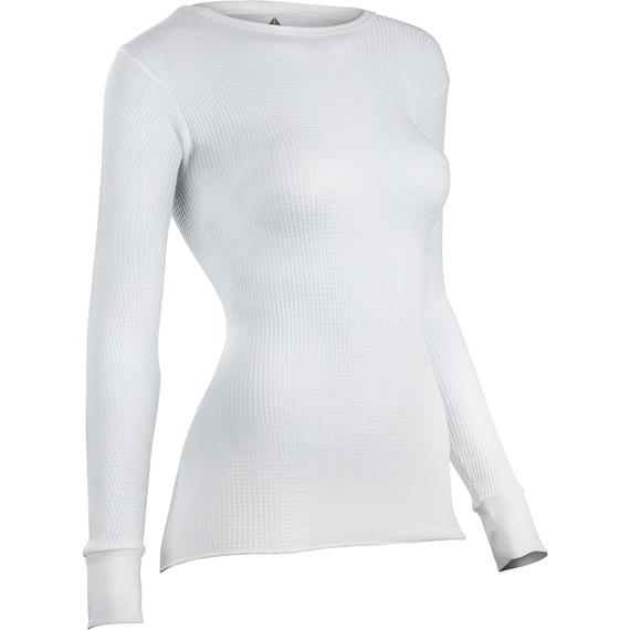 Indera womens Traditional Long Sleeve Thermal Top White Small 5000LS-WH-SM