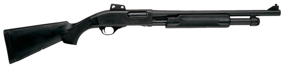 Interstate Arms Model 982 Defender Shotgun, 12 GA, Pump , 18 1/2 in BBL, 3 in Chmbr, Black Syn Stock, Black Finish, 5 + 1 Rds, Ghost Ring Sights