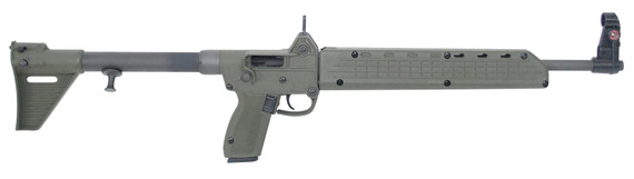 Kel-Tec SUB2K9GLK17BGRNHC Sub-2000 9mm Luger Caliber with 16.25in Barrel, 17+1 Capacity, OD Green Metal Finish, OD Green Adjustable Stock  Polymer Grip Glock Mag Right Hand