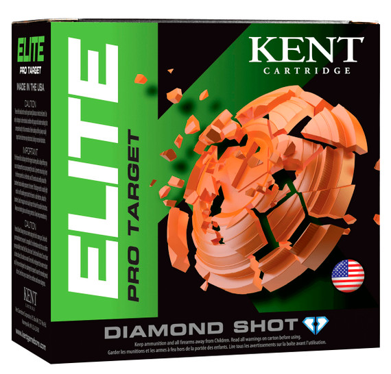 Kent Cartridge E12PS328 Elite Pro Target 12 Gauge 2.75 in 1 1/8 oz 8 Shot 25 Per Box/ 10 Cs