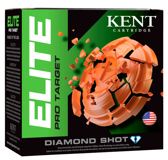 Kent Cartridge E12PSC328 Elite Pro Target 12 Gauge 2.75 in 1 1/8 oz 8 Shot 25 Per Box/ 10 Cs