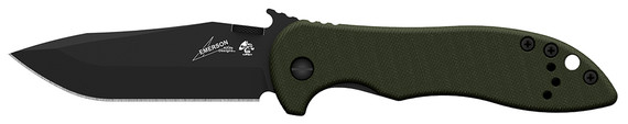 Kershaw 6074OLBLK CQC 5K 3 in Folding Drop Point Plain Black Oxide 8Cr14MoV SS Bladet Olive Drab G10 Handlet Includes Pocket Clip