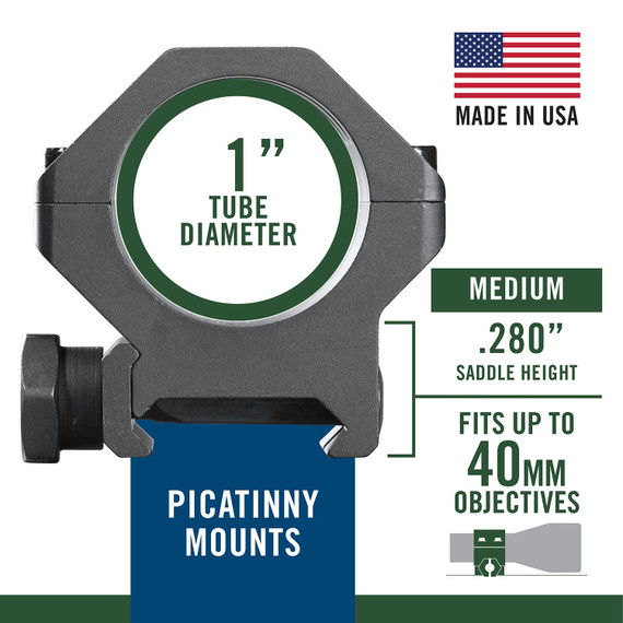 Weaver Mounts 99692 Six-Hole Picatinny Rings Matte Black 30mm Low