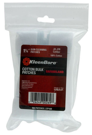 Kleen-Bore CP16B Super Shooter Cotton Patches Cleaning Patches 1.25 in Sq